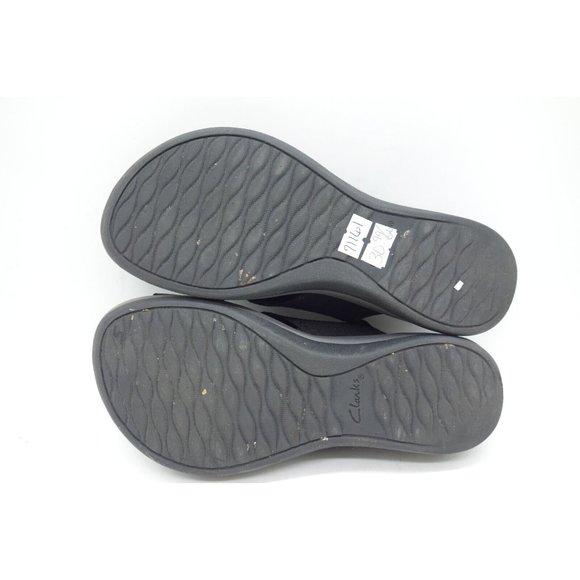 Clarks Black Stretch Strap Casual Adjustable Sandals Shoes Women's 6 M - Picture 4 of 10